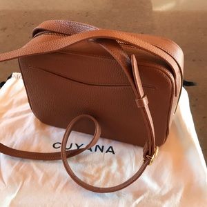 Cuyana Camera Bag in Caramel Pebbled Leather